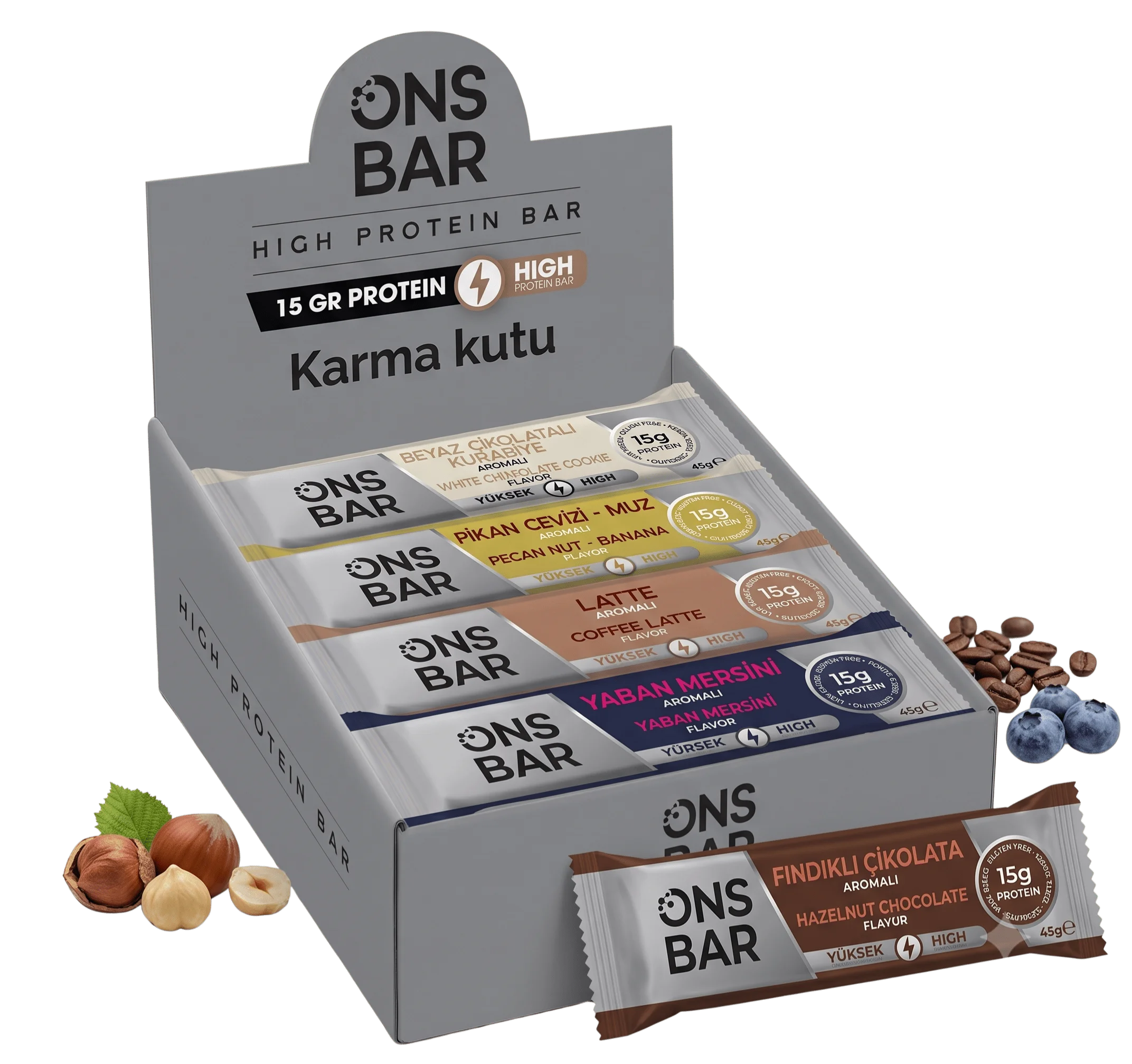 ONSBAR karma protein bar kutusu
