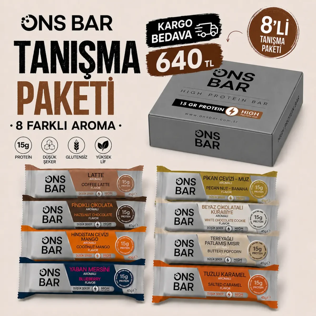 Onsbar tanışma paketi 8 aromayı keşfet